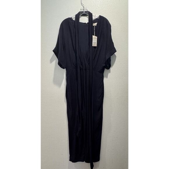 Boden Pants - Boden Women’s Size 10R Navy Blue Alice Faux Wrap Romper Jumpsuit Belted